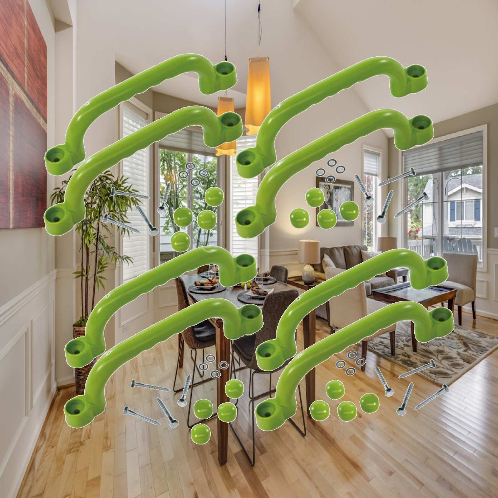 Kids Outdoor Treehouse - 8x Climbing Handles Children Gifts Grab