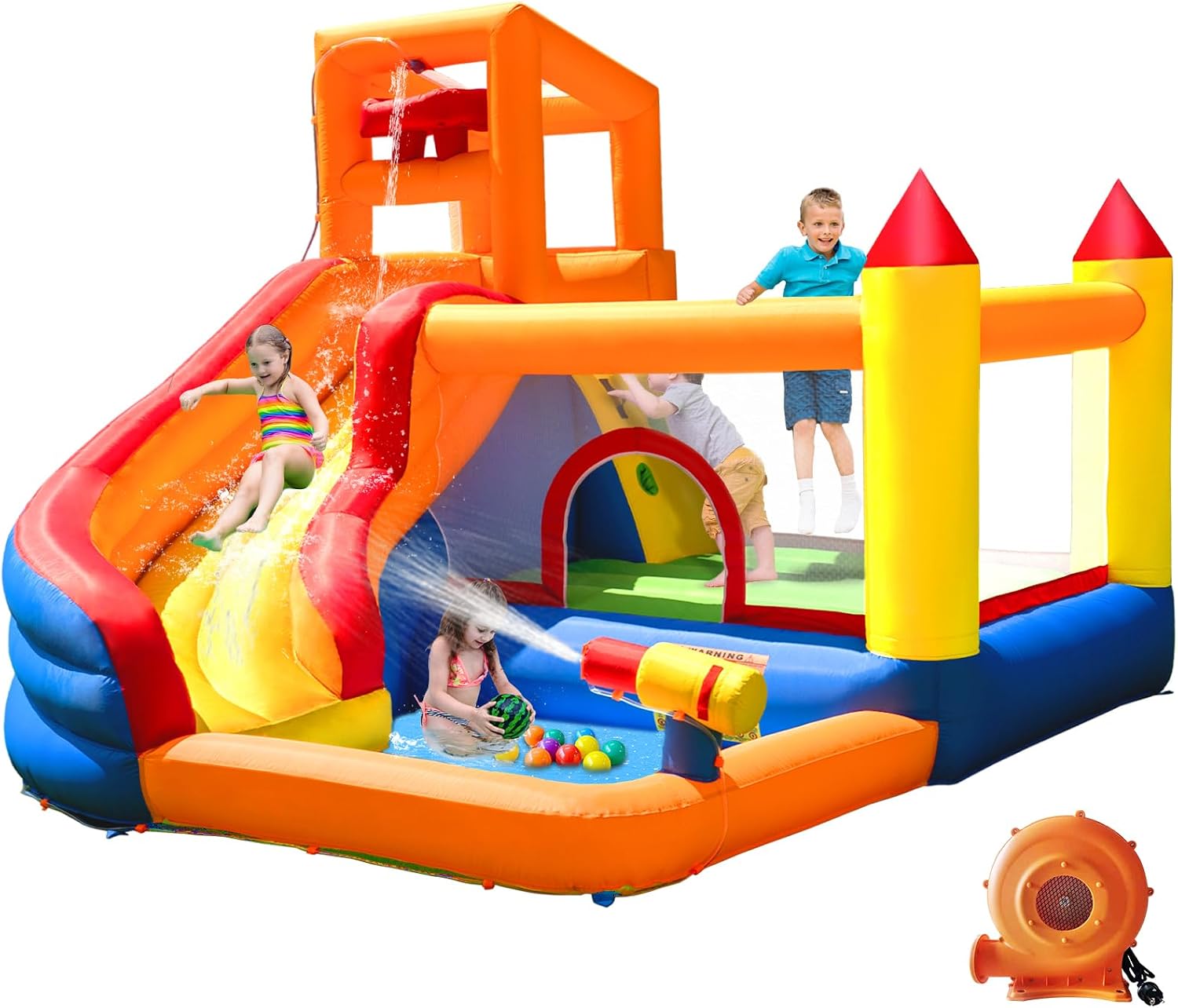 Kids Outdoor Playhouse - HuaKastro Inflatable Water Slide Bounce House