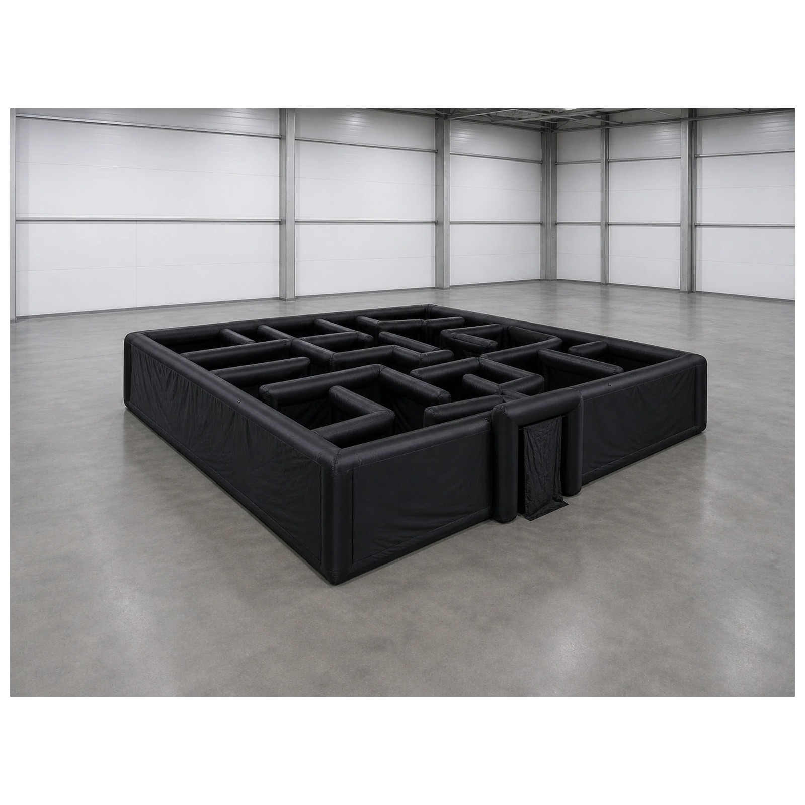 Kids Outdoor Fun - Large Plain Black Inflatable Maze 12X12m