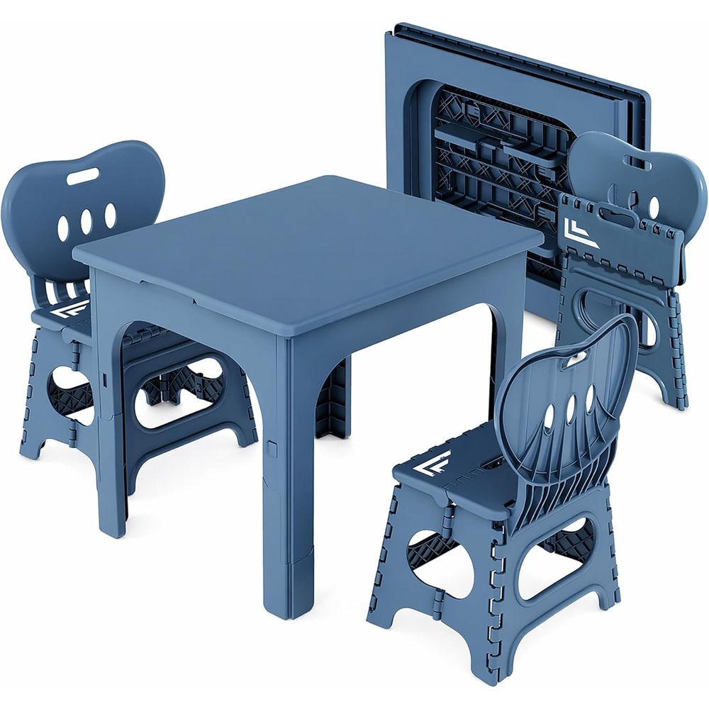 Kids Outdoor Wooden Table - oldable Table and Chair Set, Height