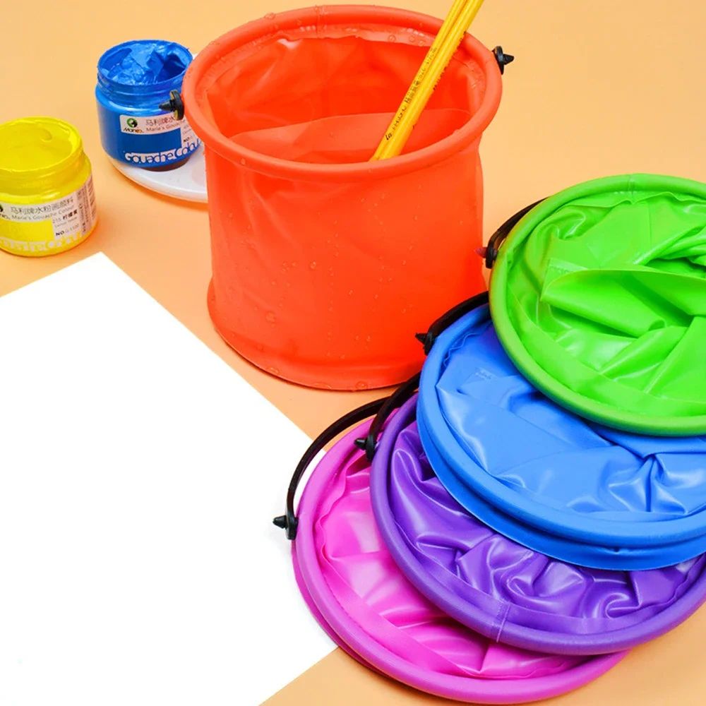 Kids Outdoor Fun - Collapsible Beach Sand Bucket Portable Folding
