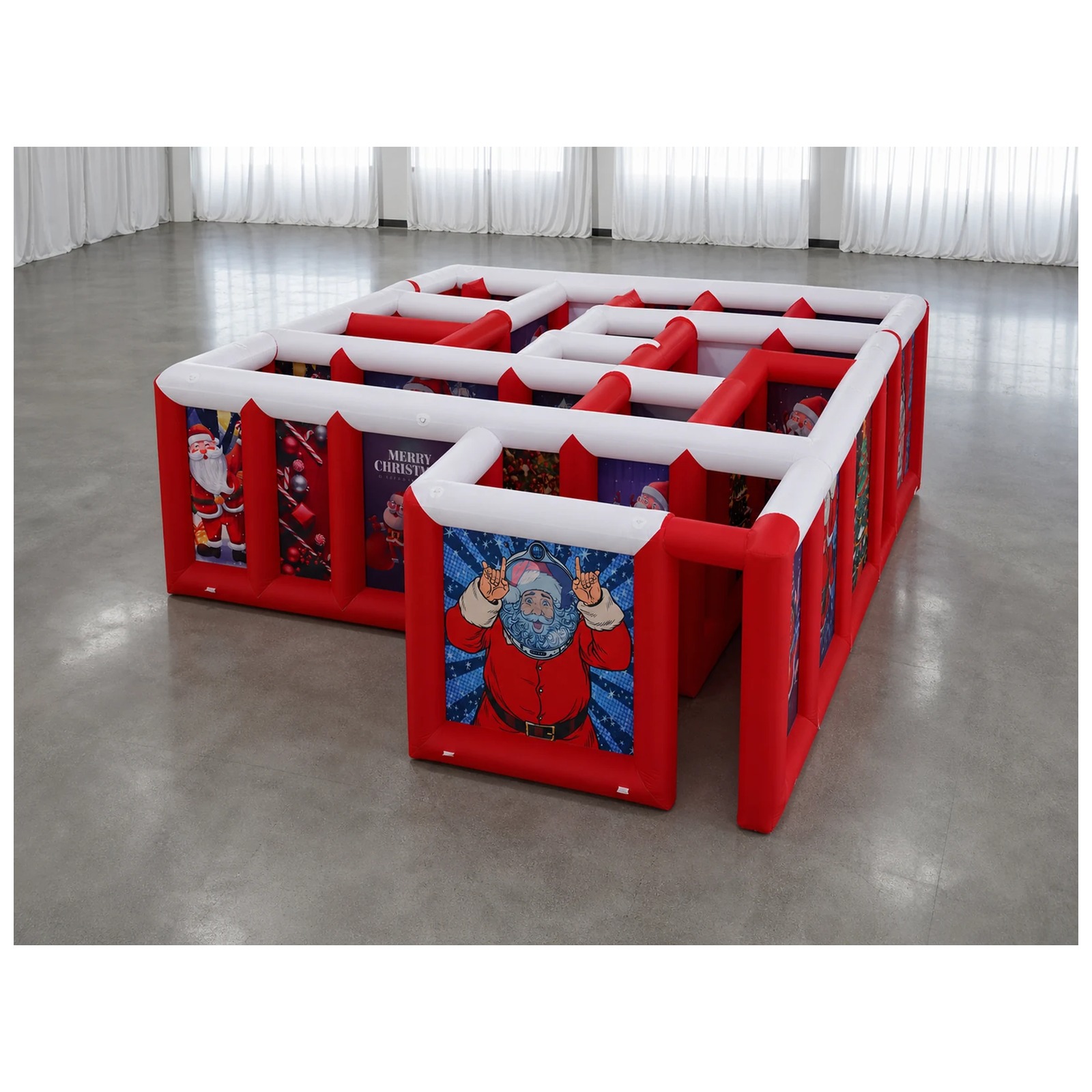 Kids Outdoor Fun - Large Red White Flat Roof Inflatable