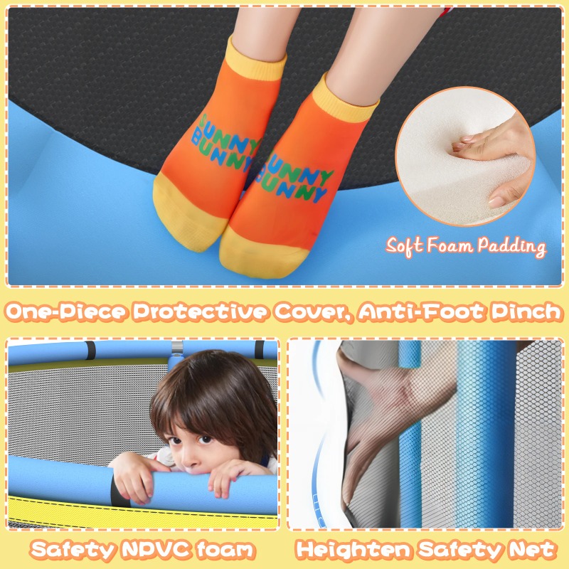 5FT Toddler Trampoline 8-in-1  - Kids Outdoor Hammock Swing ulasan dan harga
