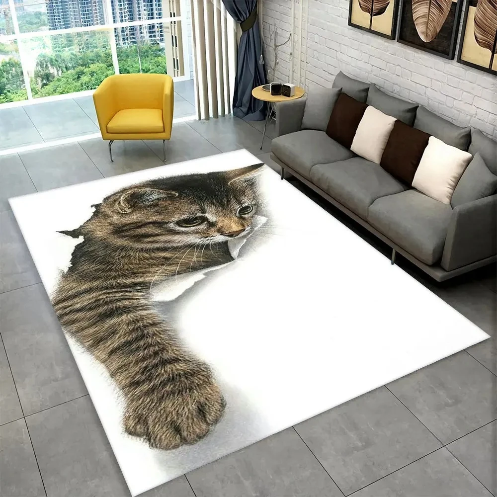3D Cute Cat Cartoon Area Rug,C - Kids Outdoor Kitchen Diy ulasan dan harga