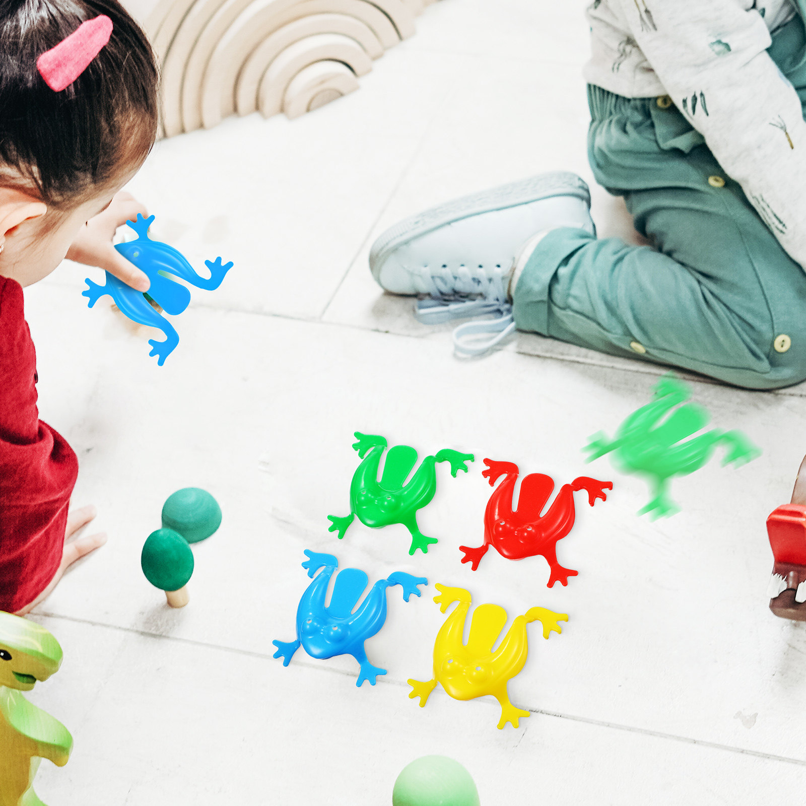 16Pcs Jumping Frog Assorted Co - Kids Outdoor Jumping Toys ulasan dan harga