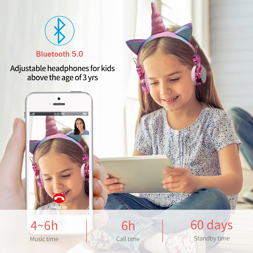 Cute Unicorn Wireless Earphone - Kids Outdoor Music ulasan dan harga