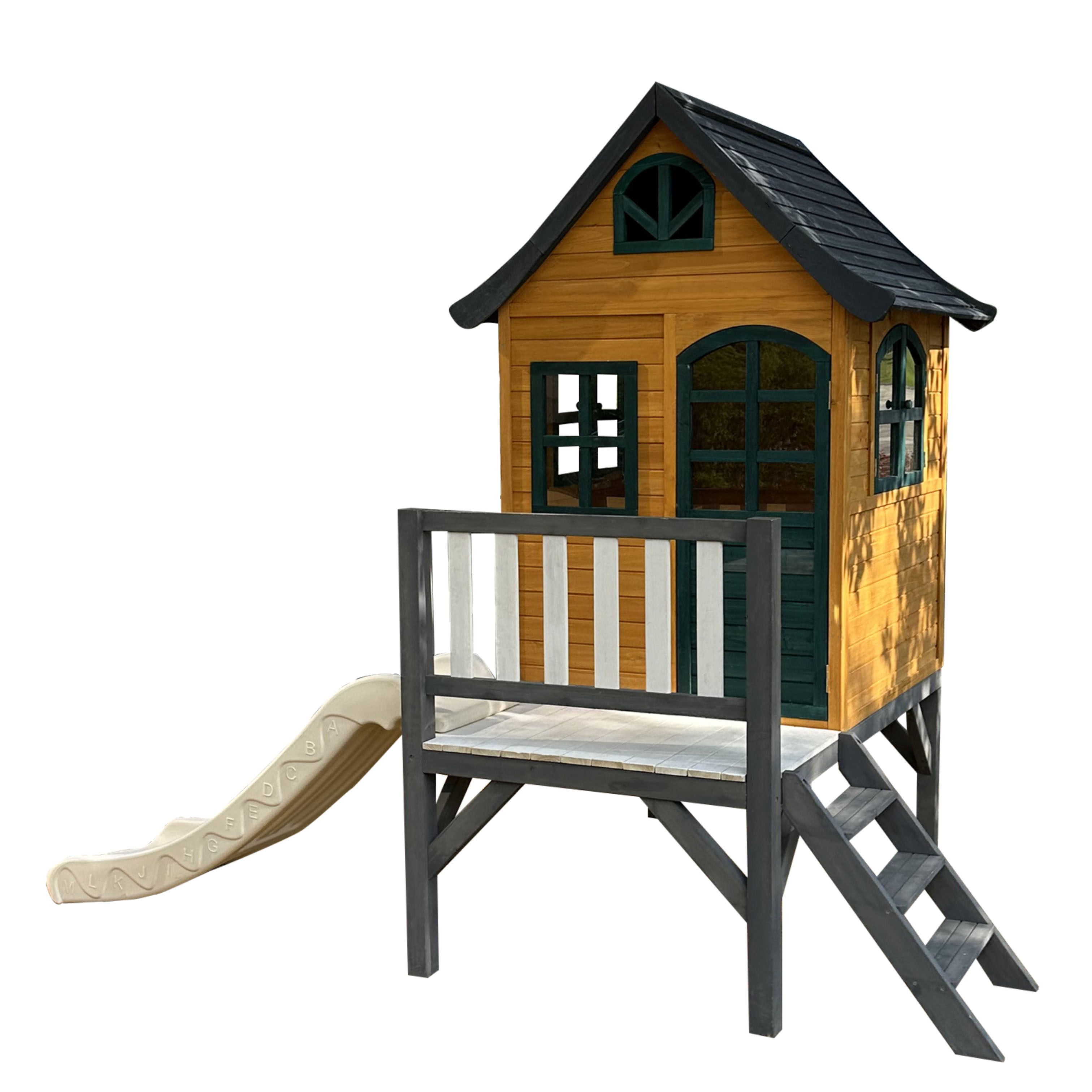 Outdoor large slide kids woode - Kids Outdoor Treehouse ulasan dan harga
