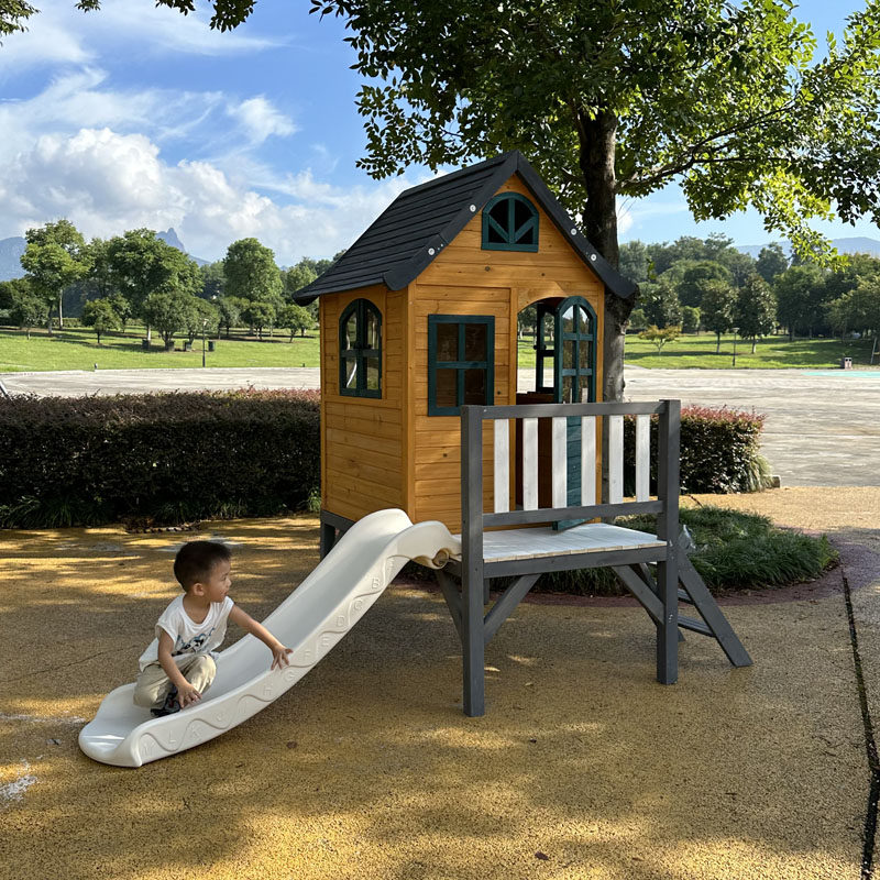 Outdoor large slide kids woode - Kids Outdoor Treehouse ulasan dan harga