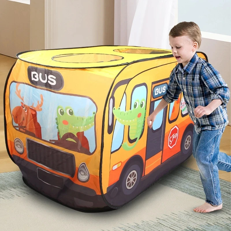 Cartoon Animals Bus Themed Gam - Kids Outdoor Play Tent ulasan dan harga