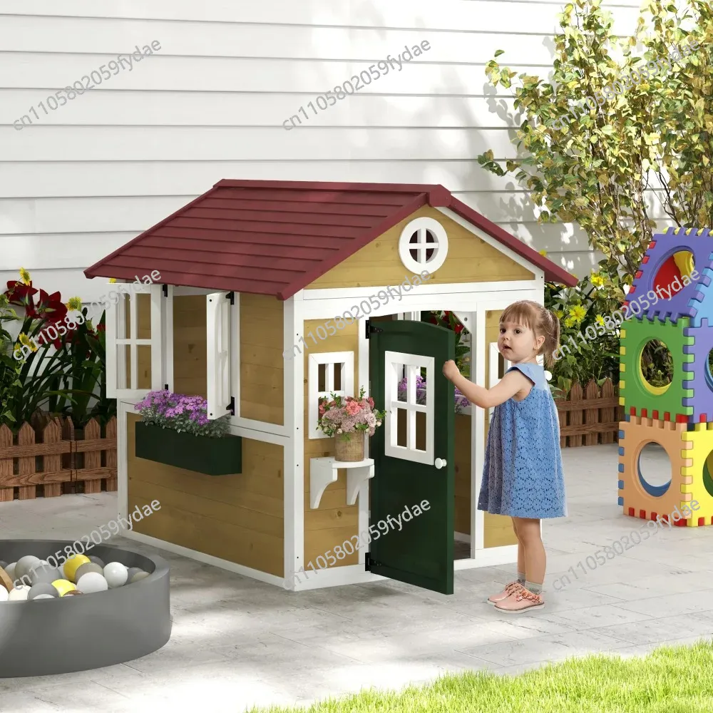 Outdoor Kids Playhouse, Wooden - Kids Outdoor Playhouse ulasan dan harga