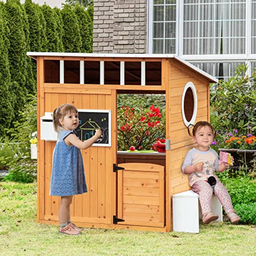 Outdoor Wooden Playhouse For K - Kids Outdoor Playhouse ulasan dan harga