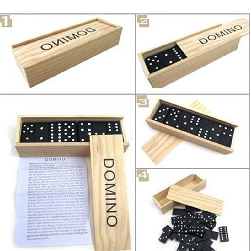 28pcs/Set Wooden Domino Board  - Kids Outdoor Wooden Table ulasan dan harga