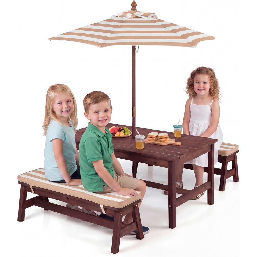 Kids Picnic Table, Large 42“x  - Kids Outdoor Wooden Table ulasan dan harga