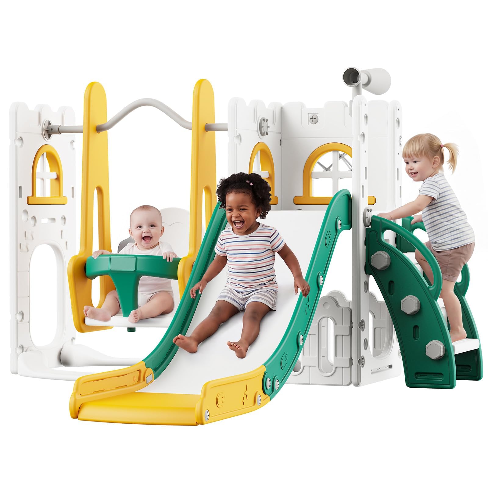 7 in 1 Toddler Slide And Swing - Kids Outdoor Playhouse ulasan dan harga