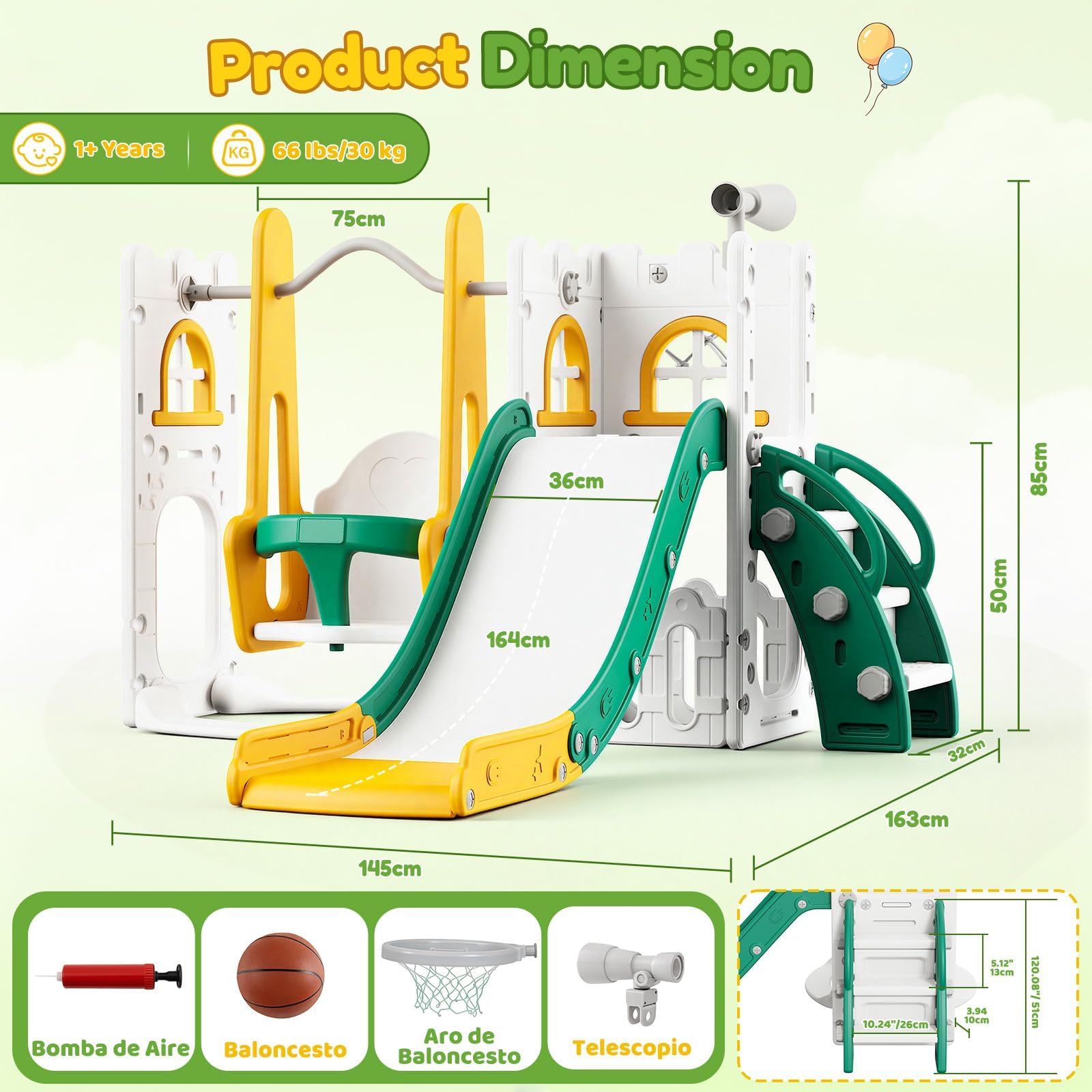 7 in 1 Toddler Slide And Swing - Kids Outdoor Playhouse ulasan dan harga