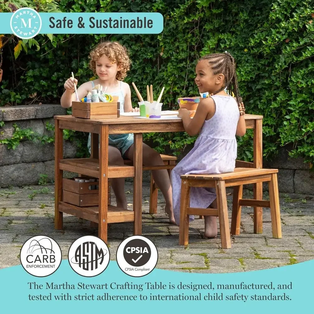 Kids Outdoor Crat Table and 2  - Kids Outdoor Wooden Table ulasan dan harga