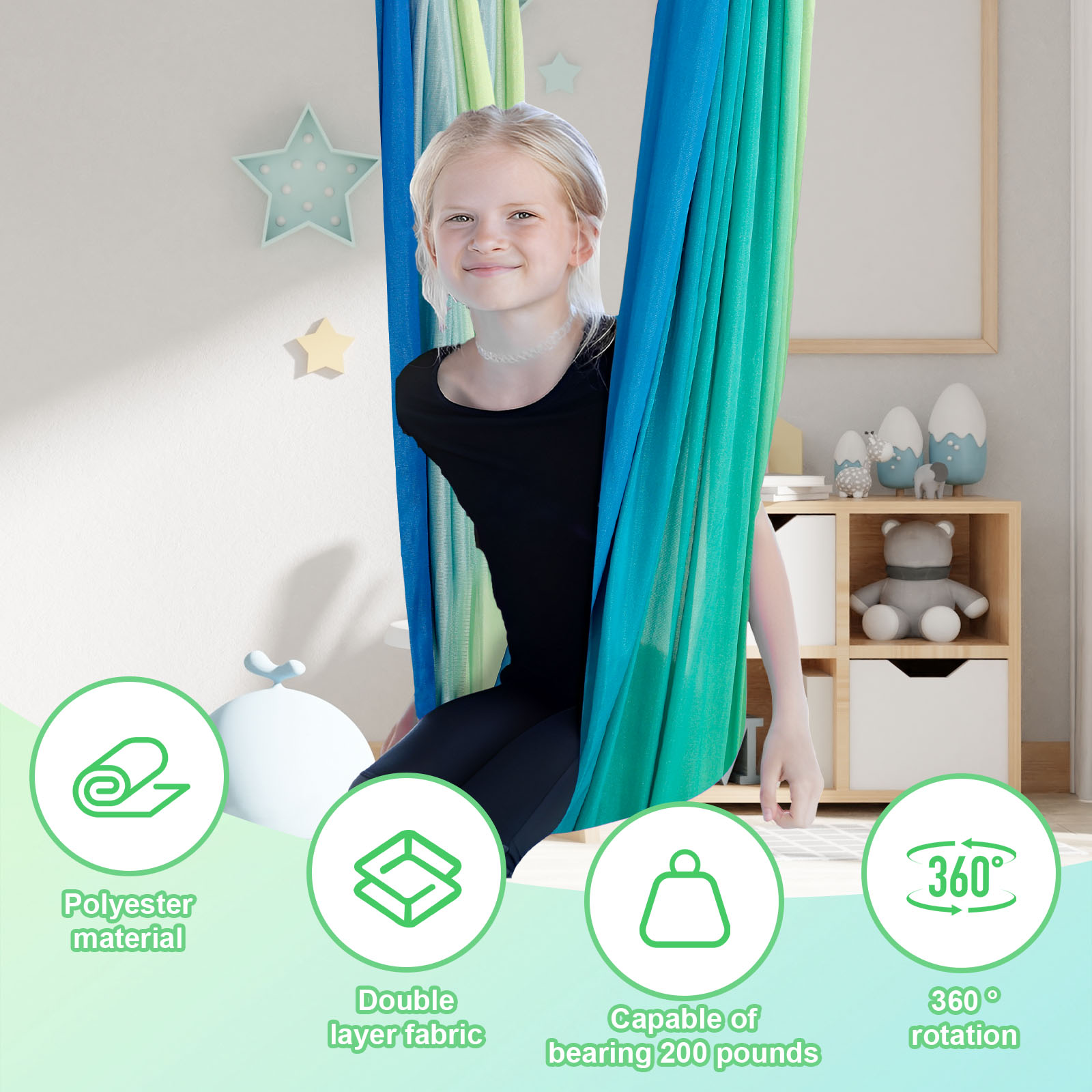 Kids Sensory Swings Double Lay - Kids Outdoor Hammock Swing ulasan dan harga