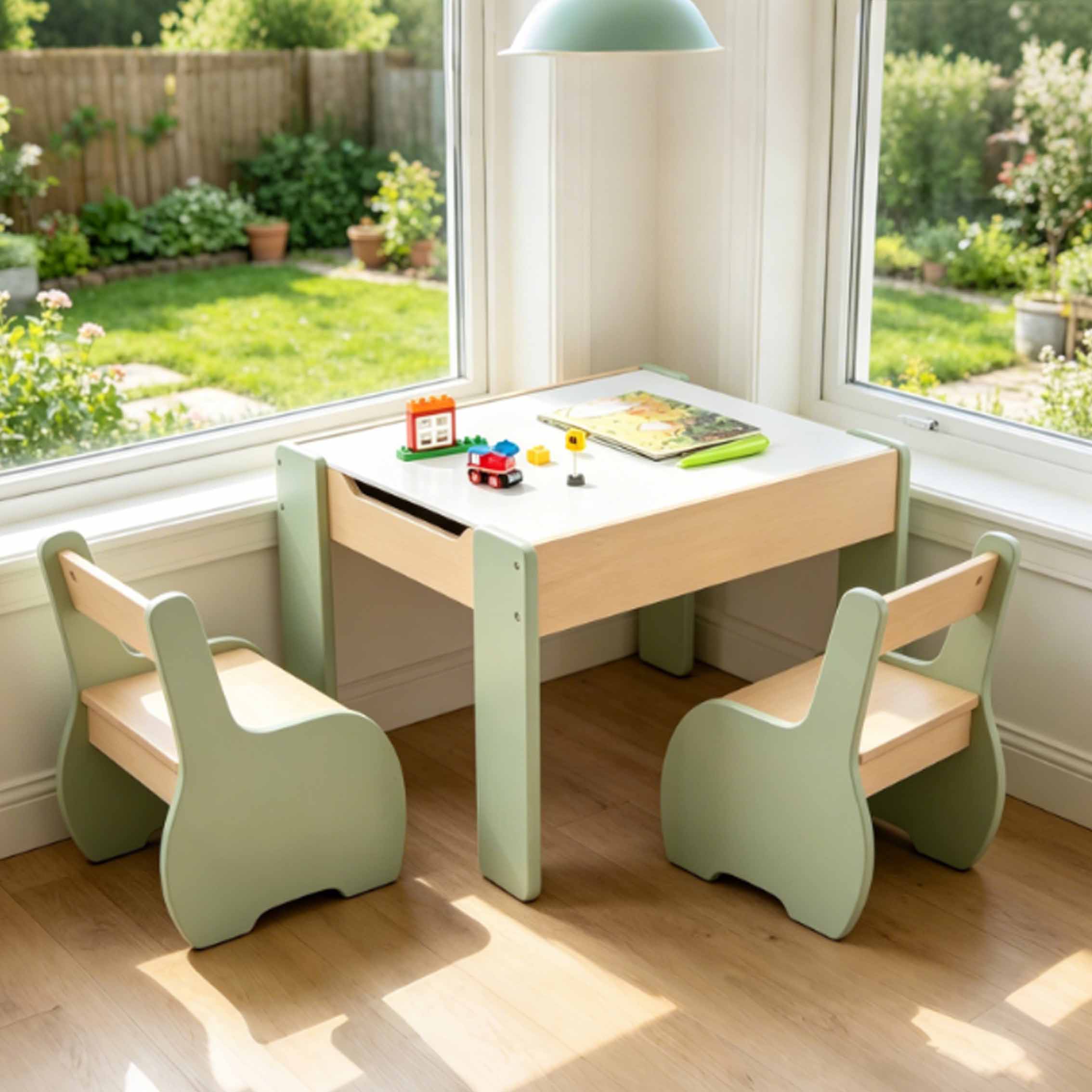 Children's Modern Wooden Table - Kids Outdoor Table And Chair Set ulasan dan harga