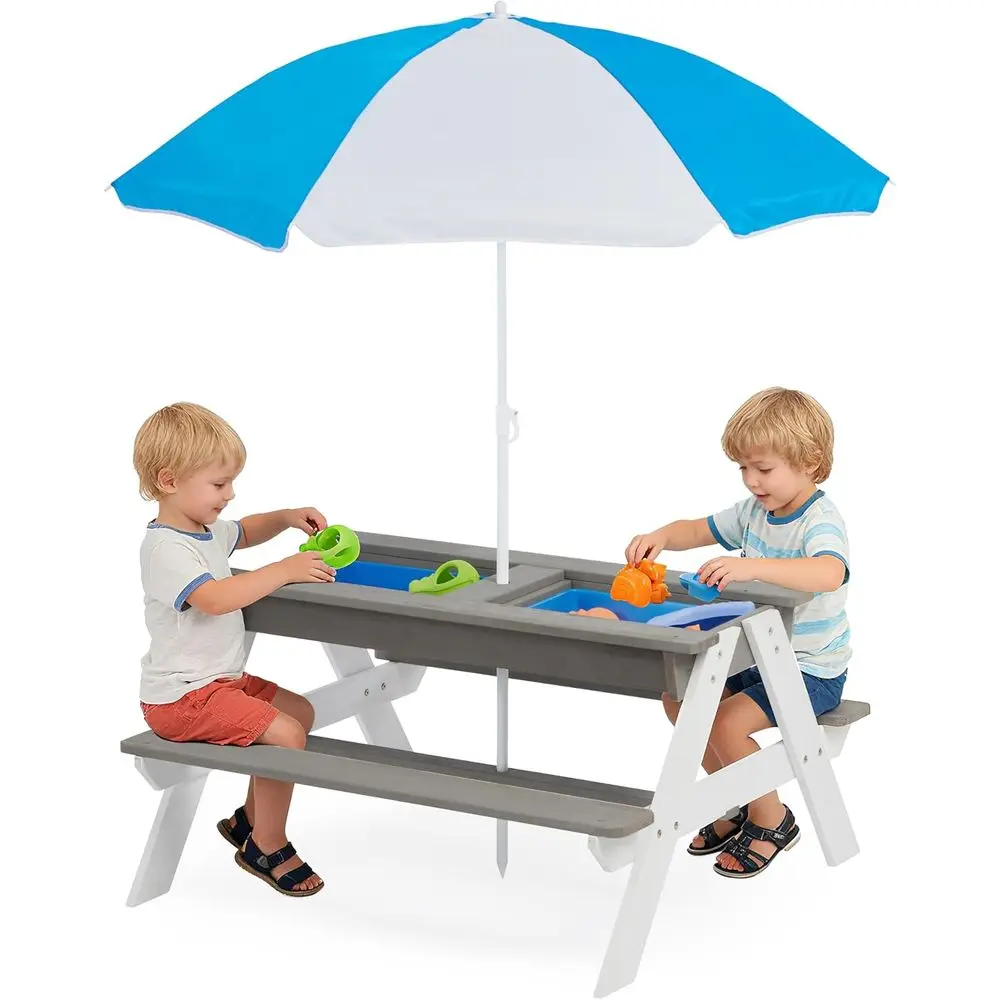 Convertible 3-in-1 Wooden Picn - Kids Outdoor Wooden Table ulasan dan harga