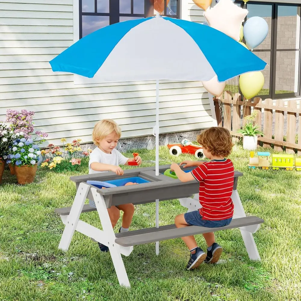 Convertible 3-in-1 Wooden Picn - Kids Outdoor Wooden Table ulasan dan harga