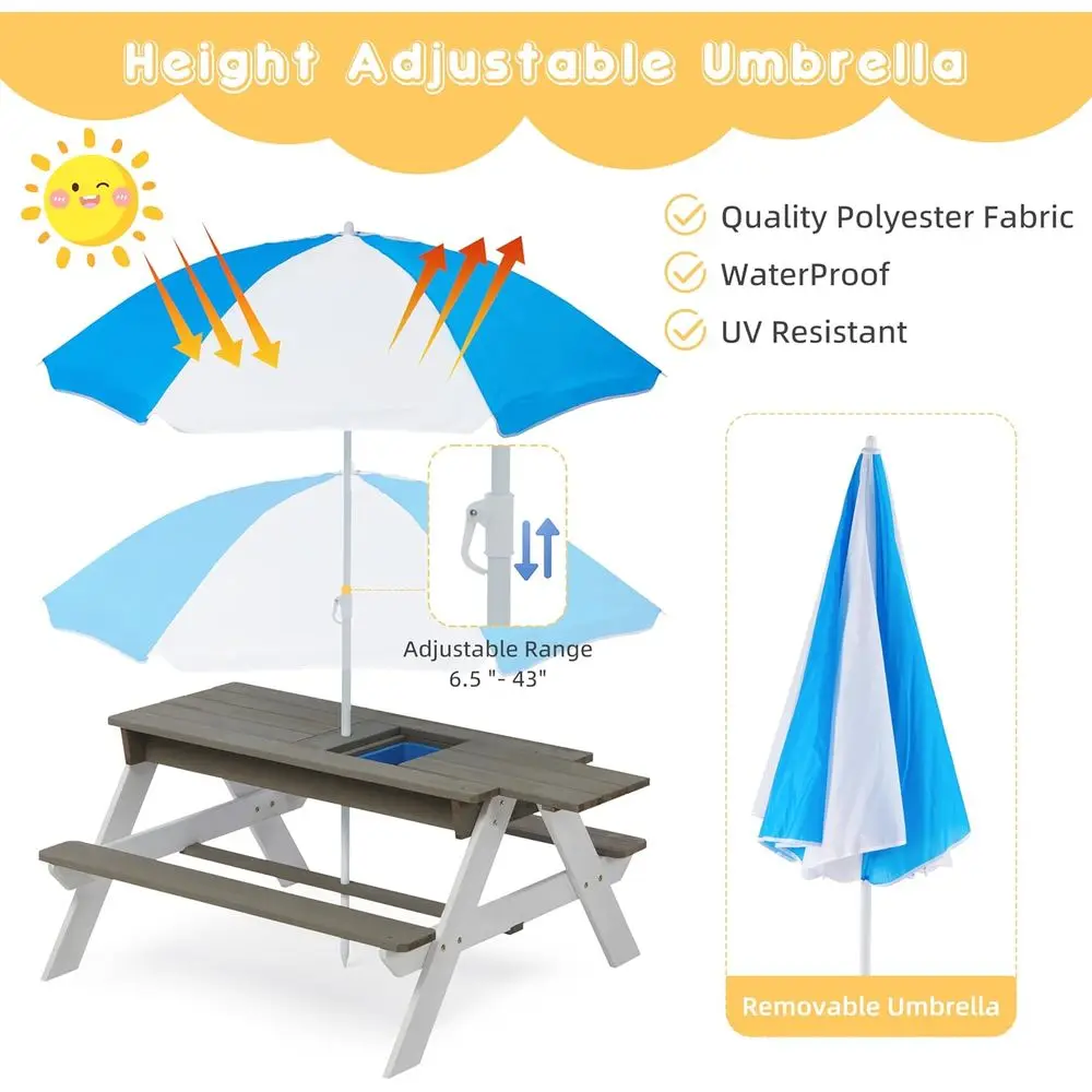 Convertible 3-in-1 Wooden Picn - Kids Outdoor Wooden Table ulasan dan harga