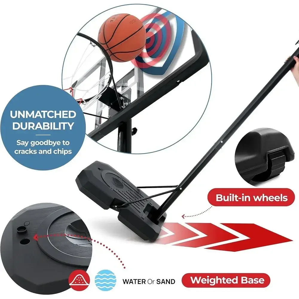 Adjustable 44 Shatterproof Bas - Kids Outdoor Basketball Hoop ulasan dan harga