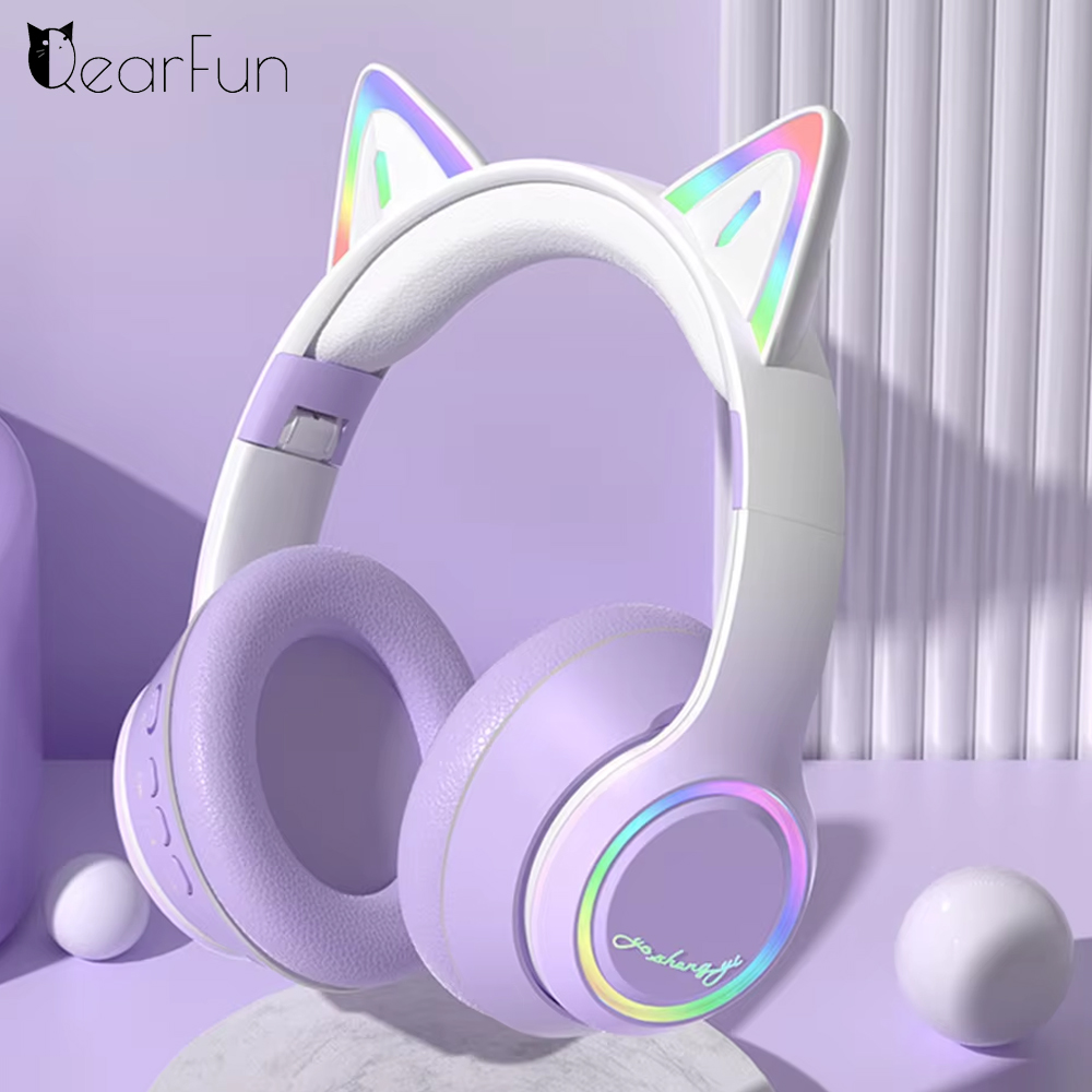 RGB Cat Ear Bluetooth Headphon - Kids Outdoor Music ulasan dan harga