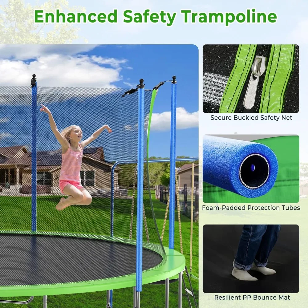 US Shipping 12-14FT Trampoline - Kids Outdoor Ladder ulasan dan harga