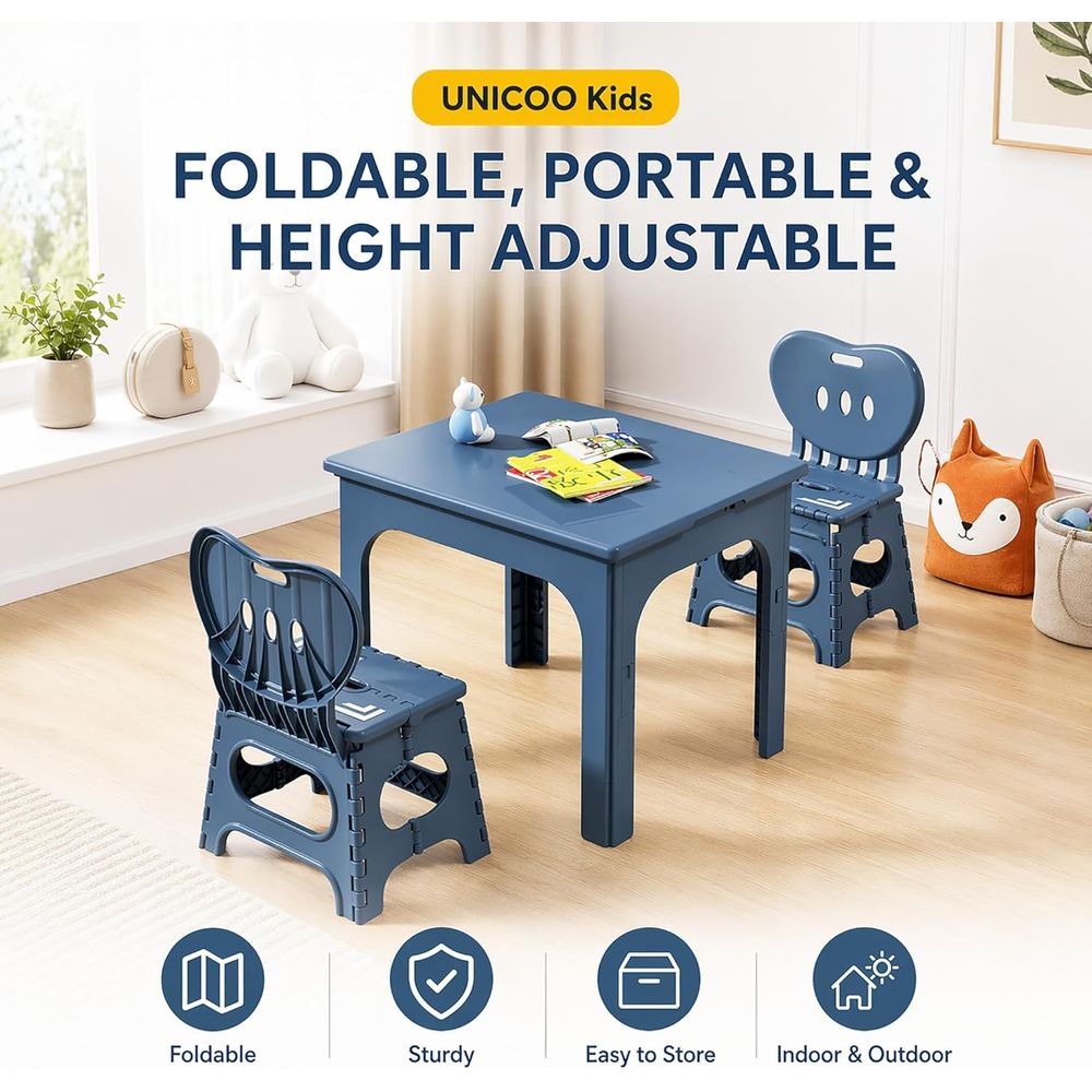 oldable Table and Chair Set, H - Kids Outdoor Wooden Table ulasan dan harga