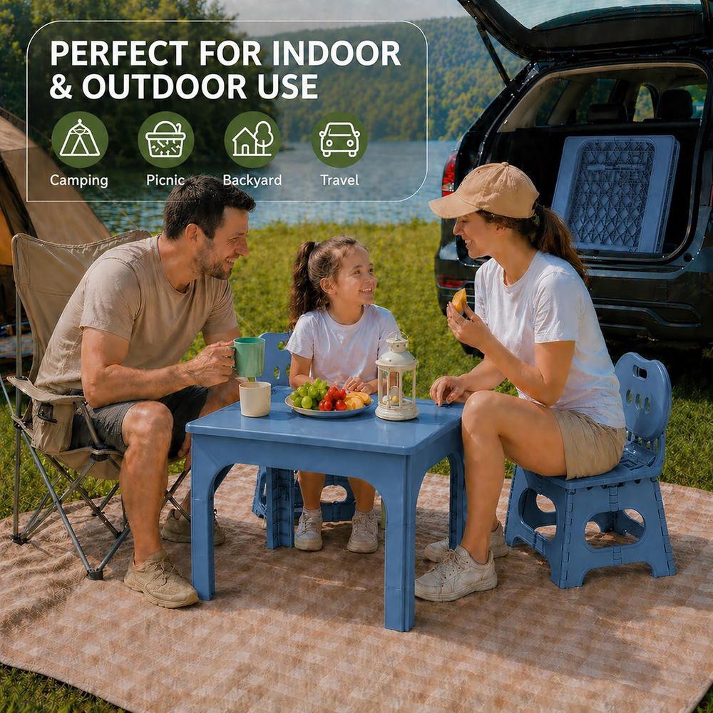 oldable Table and Chair Set, H - Kids Outdoor Wooden Table ulasan dan harga