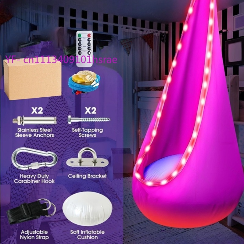 Glowing LED Inflatable Hammock - Kids Outdoor Hammock Swing ulasan dan harga