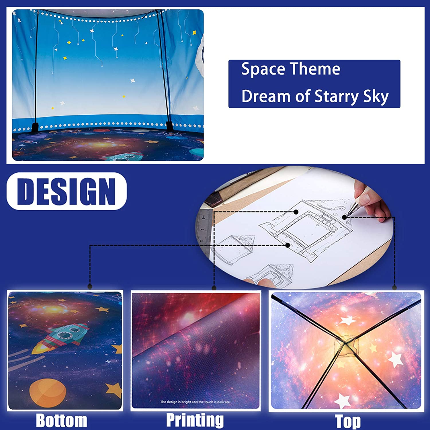 Rocket Ship Kids Tent Pop Up P - Kids Outdoor Play Tent ulasan dan harga