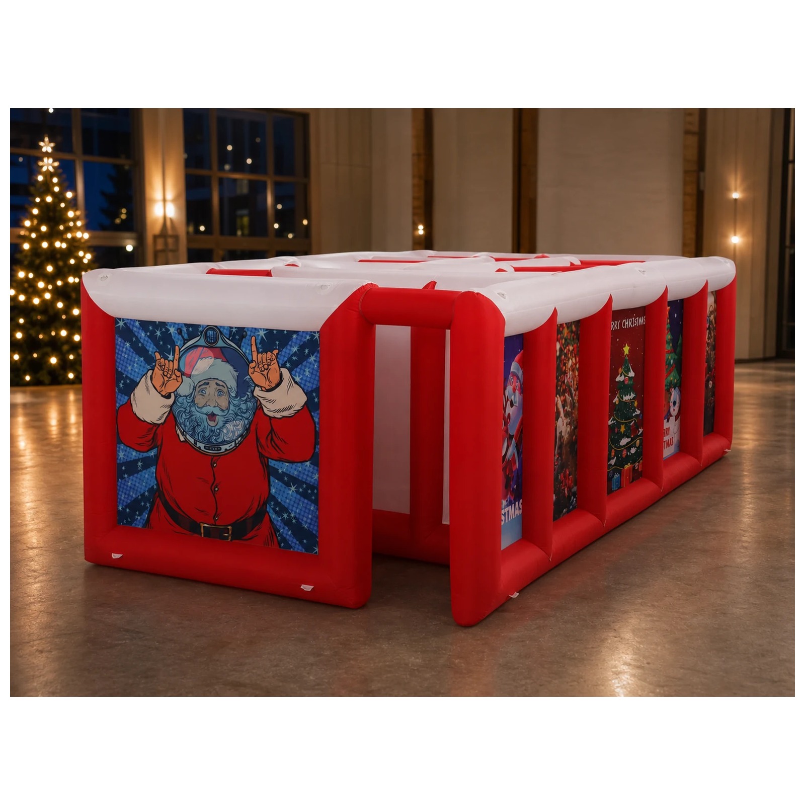 Large Red White Flat Roof Infl - Kids Outdoor Fun ulasan dan harga