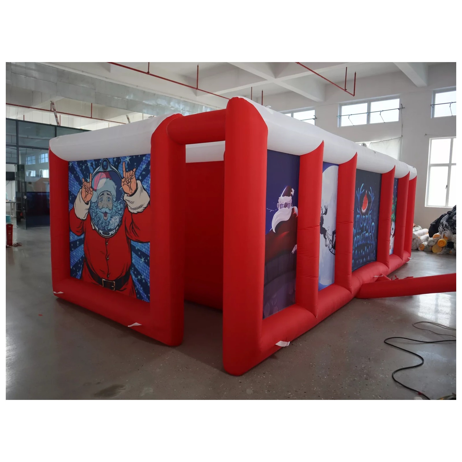 Large Red White Flat Roof Infl - Kids Outdoor Fun ulasan dan harga