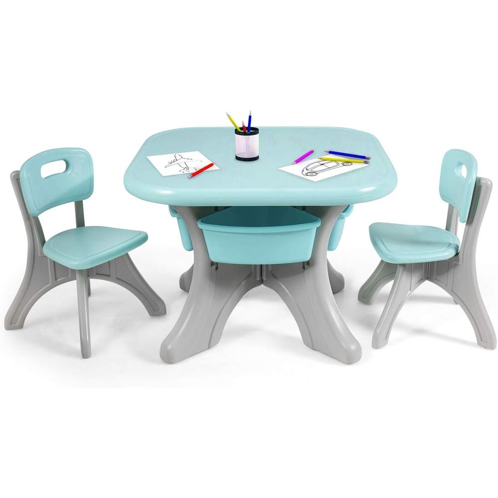 Kids Table and Chairs, 3 PCS A - Kids Outdoor Table And Chair Set ulasan dan harga