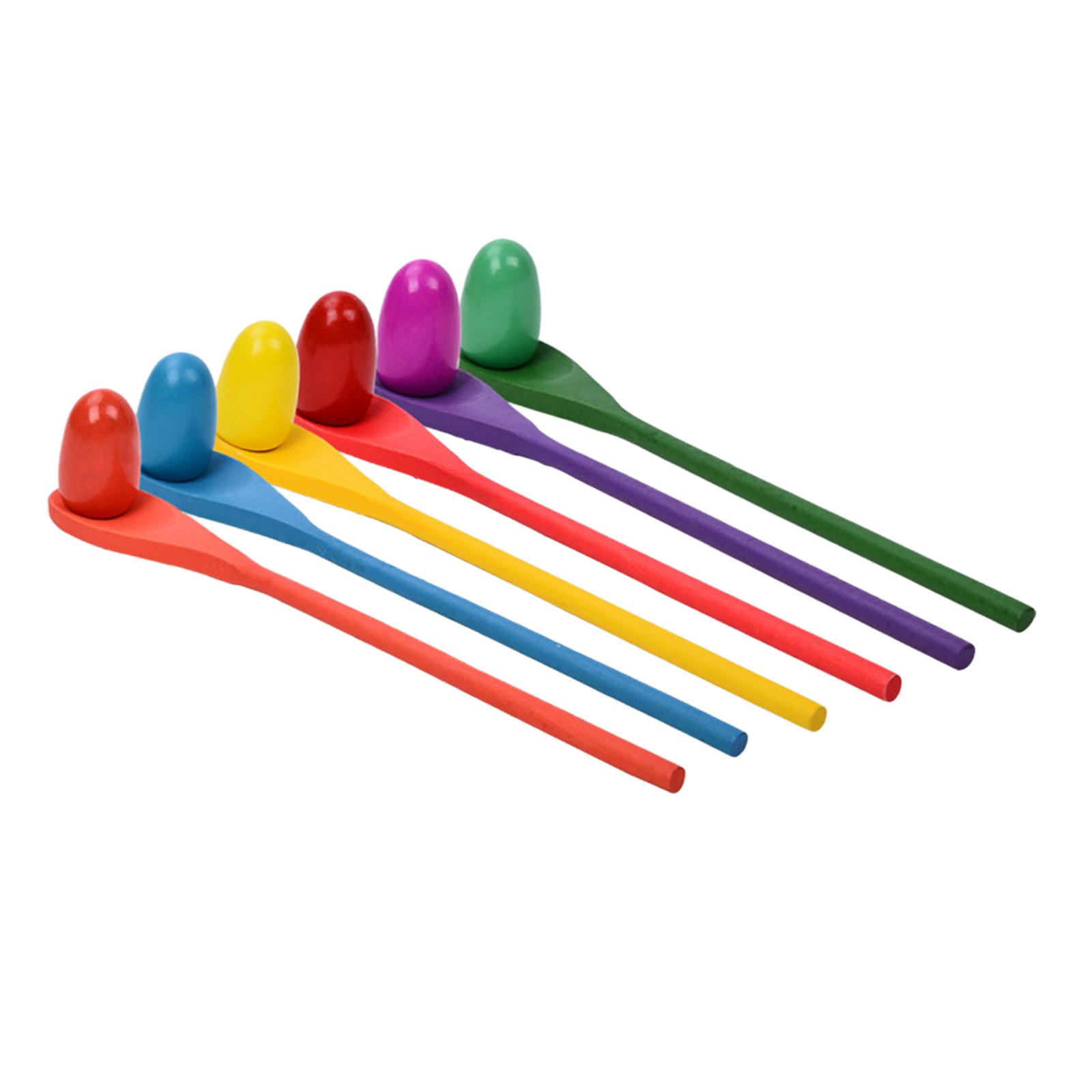 6 Pieces Egg Spoon Race Game H - Kids Outdoor Yard ulasan dan harga