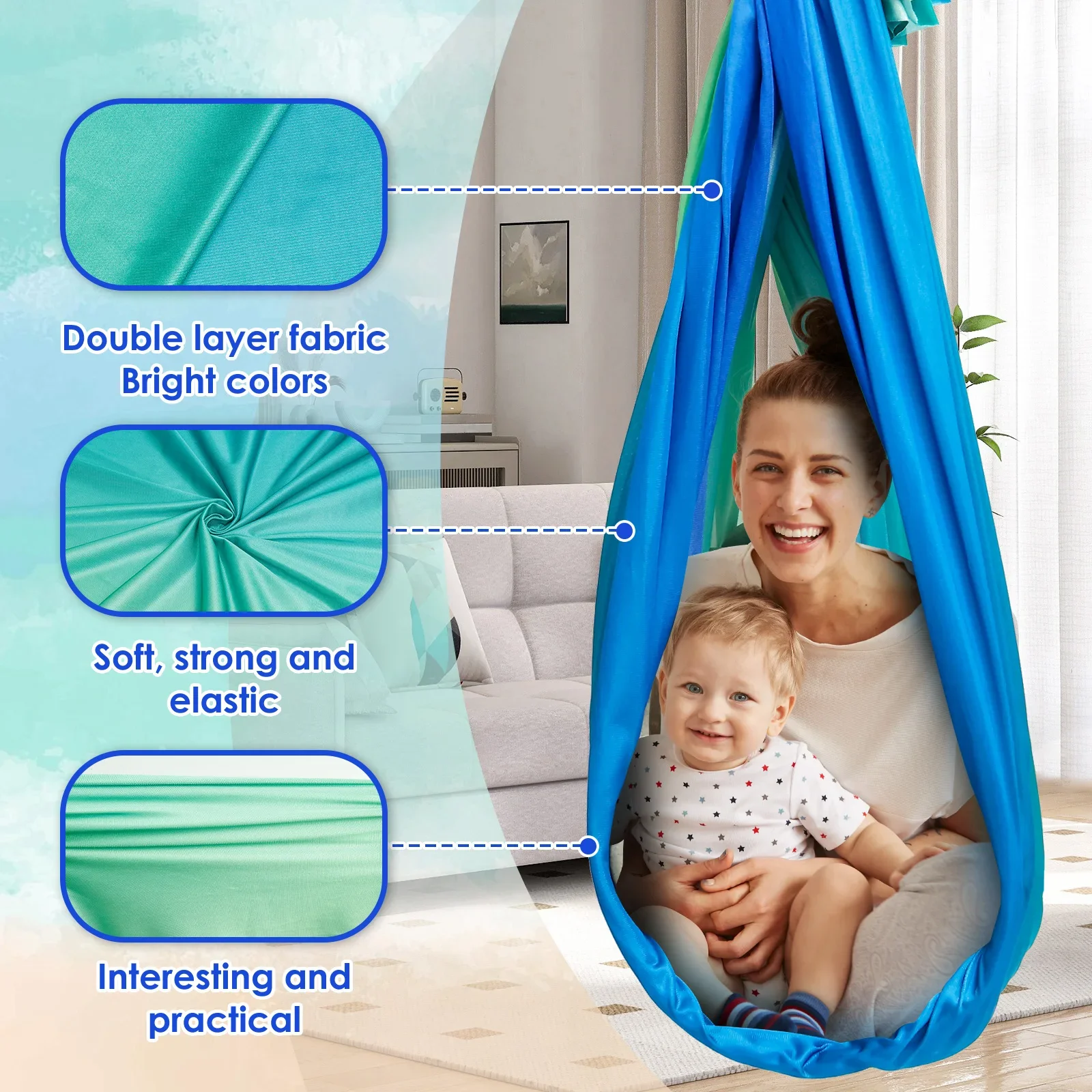 Sensory Swing Comfortable Kids - Kids Outdoor Hammock Swing ulasan dan harga